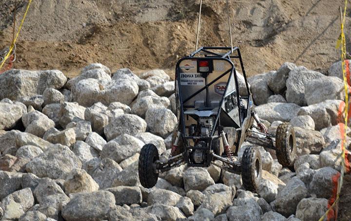 BAJA car rock climbing in competition